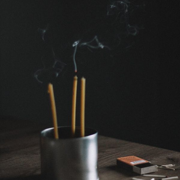 Peaceful atmosphere in a yoga studio with dim lights